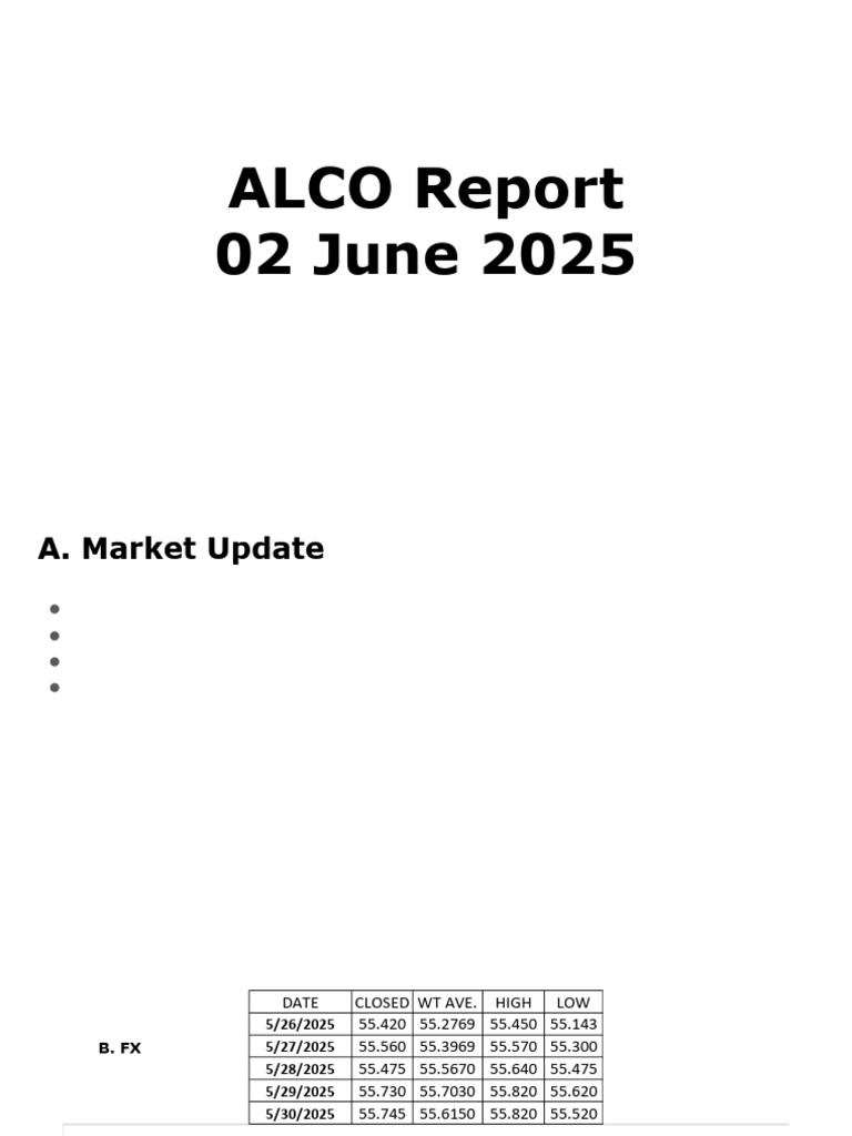 ALCO Report: Market Update & Yields Analysis | PDF | Financial ...