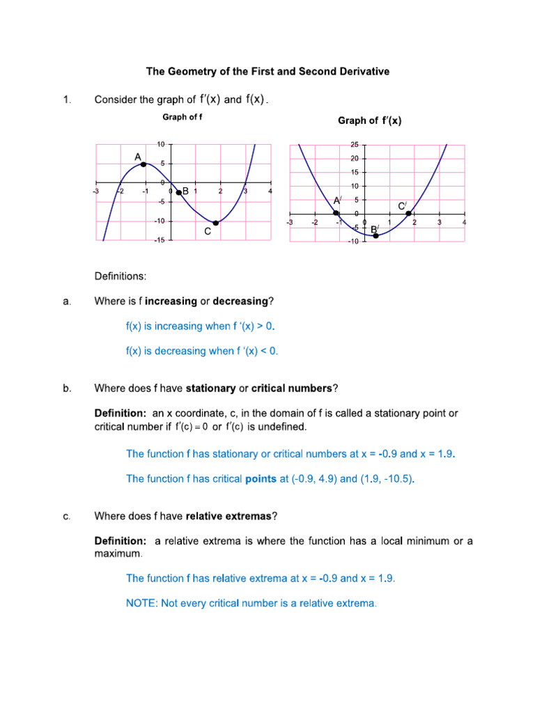 First and Second Derivative | PDF