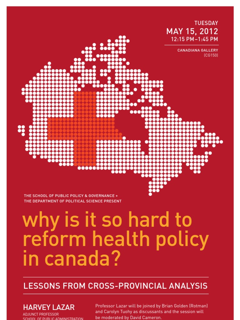 Health Policy Reform in Canada Discussion | PDF