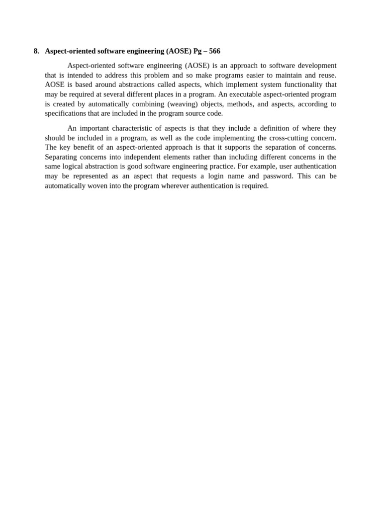 Aspect-Oriented Software Engineering Overview | PDF | Reliability ...