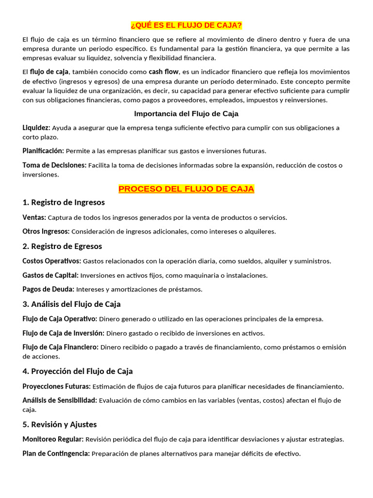 Tarea-Flujo de Caja | PDF | Flujo de efectivo | Dinero