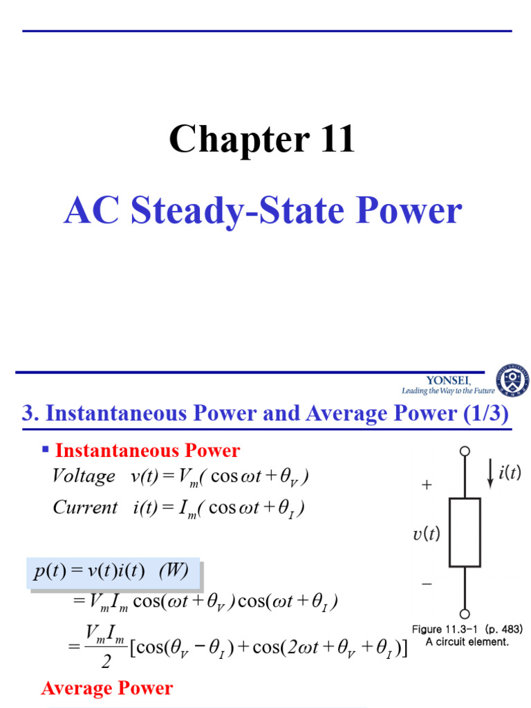 AC Steady-State Power Analysis | PDF | Electrical Impedance | Inductor