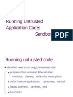 Running Untrusted Application Code: Sandboxing