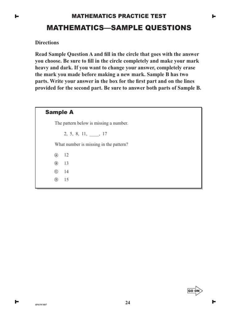 Mathematics Practice Test Questions | PDF
