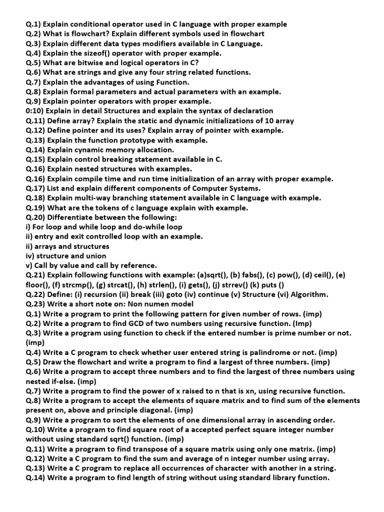 C Language Operators and Flowcharts Guide | PDF | Parameter (Computer ...