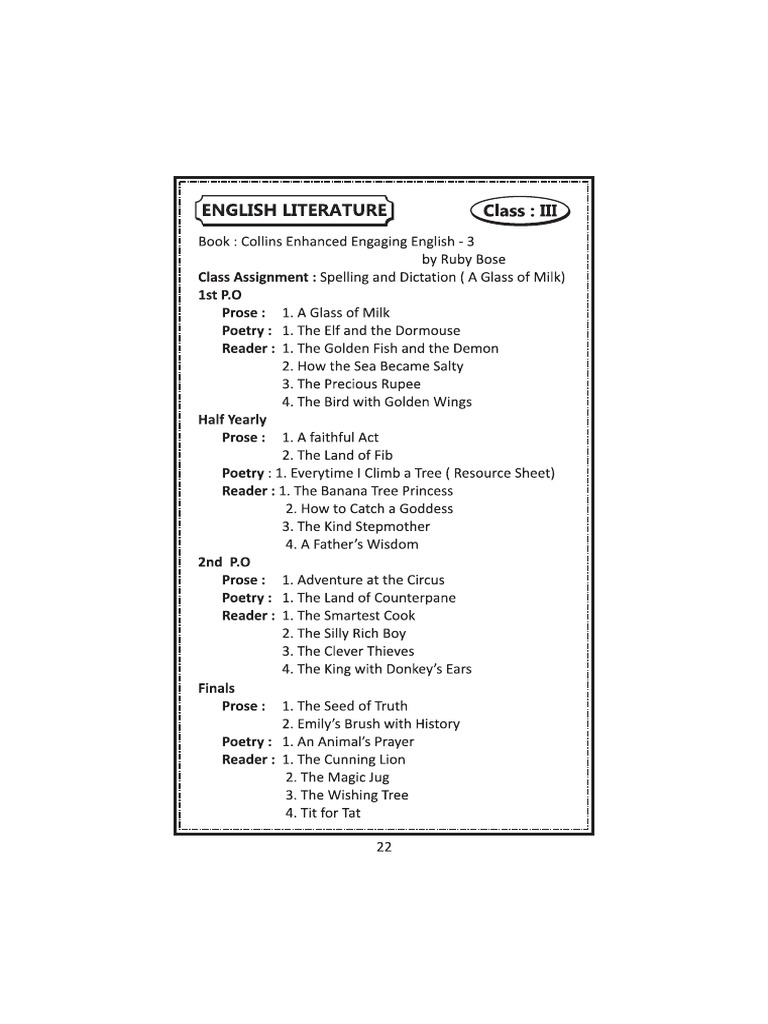 Syllabus (Class III-V) - 2025-26 | PDF