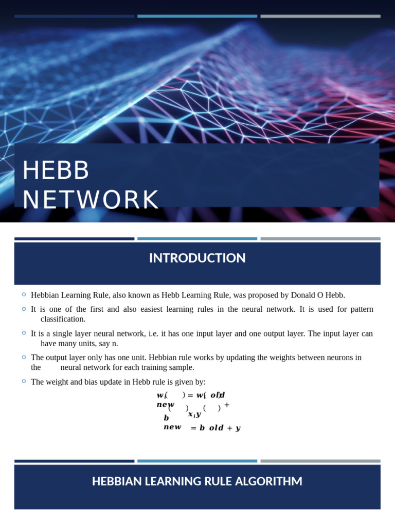 Hebbian Learning in Neural Networks | PDF | Artificial Intelligence ...