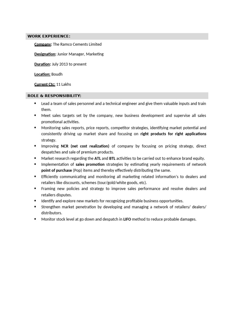 Work Ex | PDF
