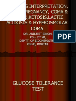 GTT & Its Interpretation, GTT in Pregnancy, Coma & Its D/D, Ketosis, Lactic Acidosis & Hyperosmolar Coma