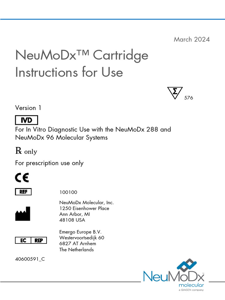 HB-3226-003 IVDR HB NeuMoDx 100100 Cartridge 40600591 C 0324 WW | PDF ...