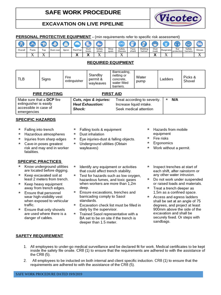 Excavation Safety Procedures Guide | PDF | Personal Protective ...