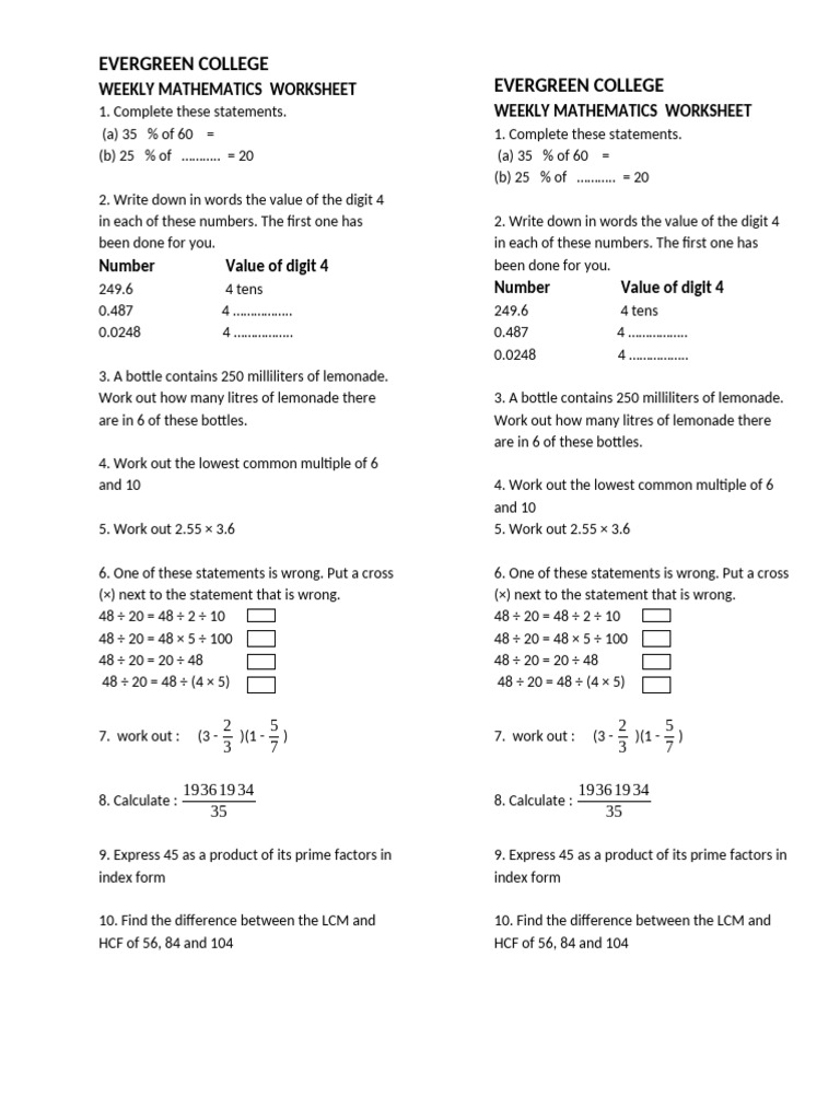 Evergreen College Math Worksheet | PDF | Chess Openings | Chess Theory