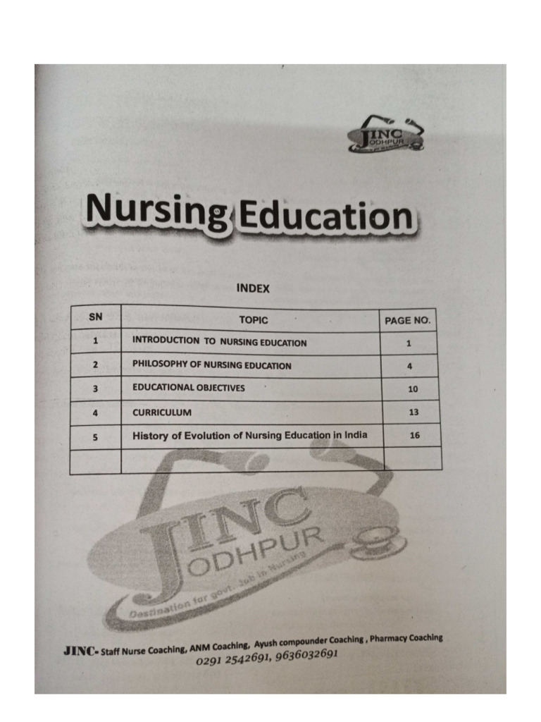 Nursing Education Jinc Jodhpur | PDF