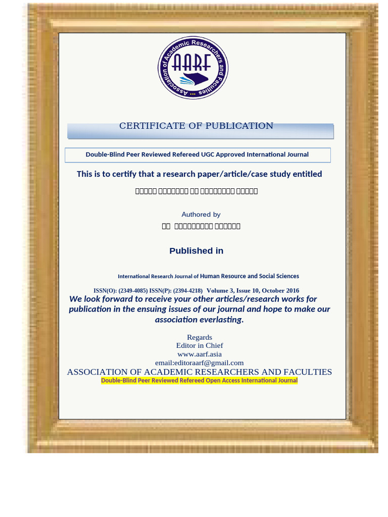 Aarf Certificate | PDF