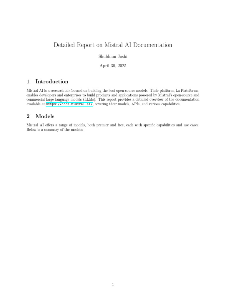 Mistral AI Documentation Overview 2025 | PDF | Computing