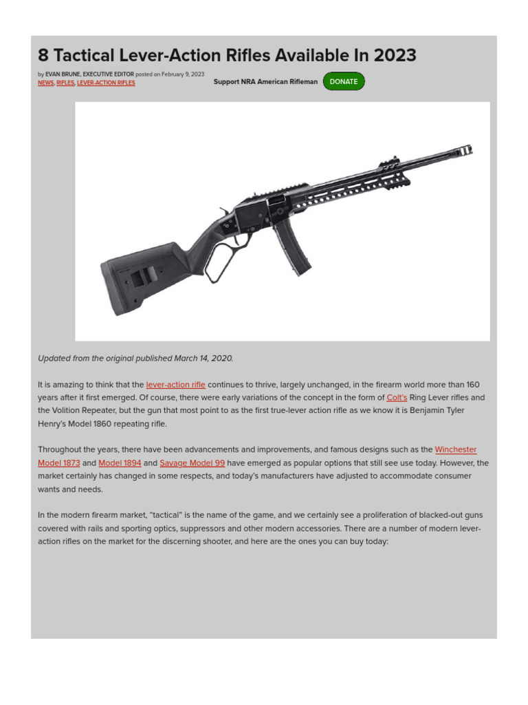 2023 Tactical Lever-Action Rifles Guide | PDF | Gun Barrel | Projectiles