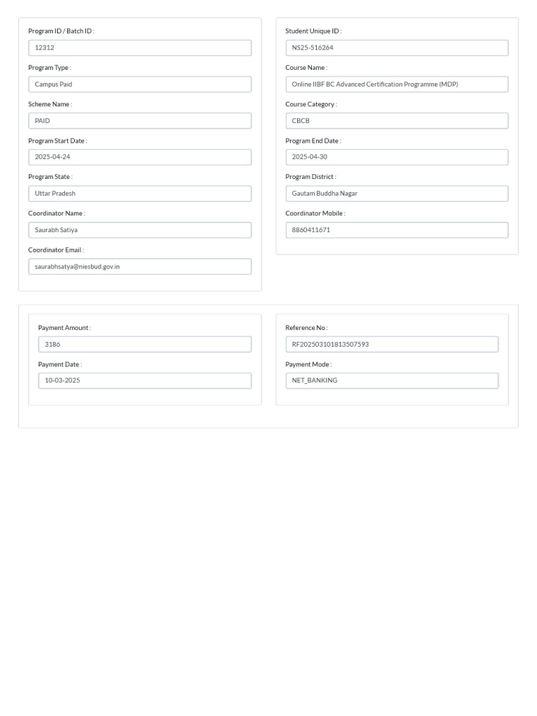 Online IIBF BC Certification Details | PDF