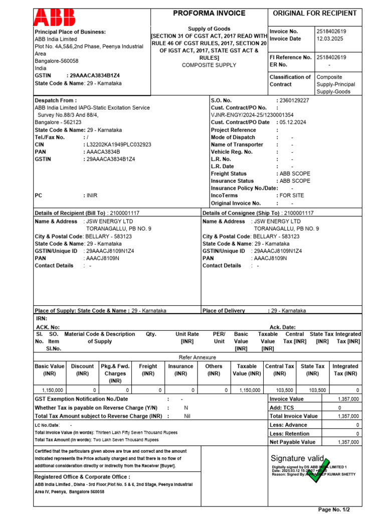 Proforma Invoice | PDF | Taxes | Invoice