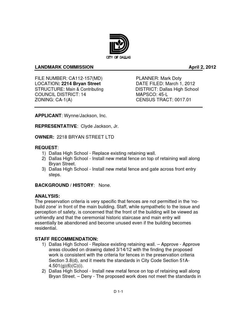 Landmark Commission April 2, 2012: Main & Contributing | PDF ...