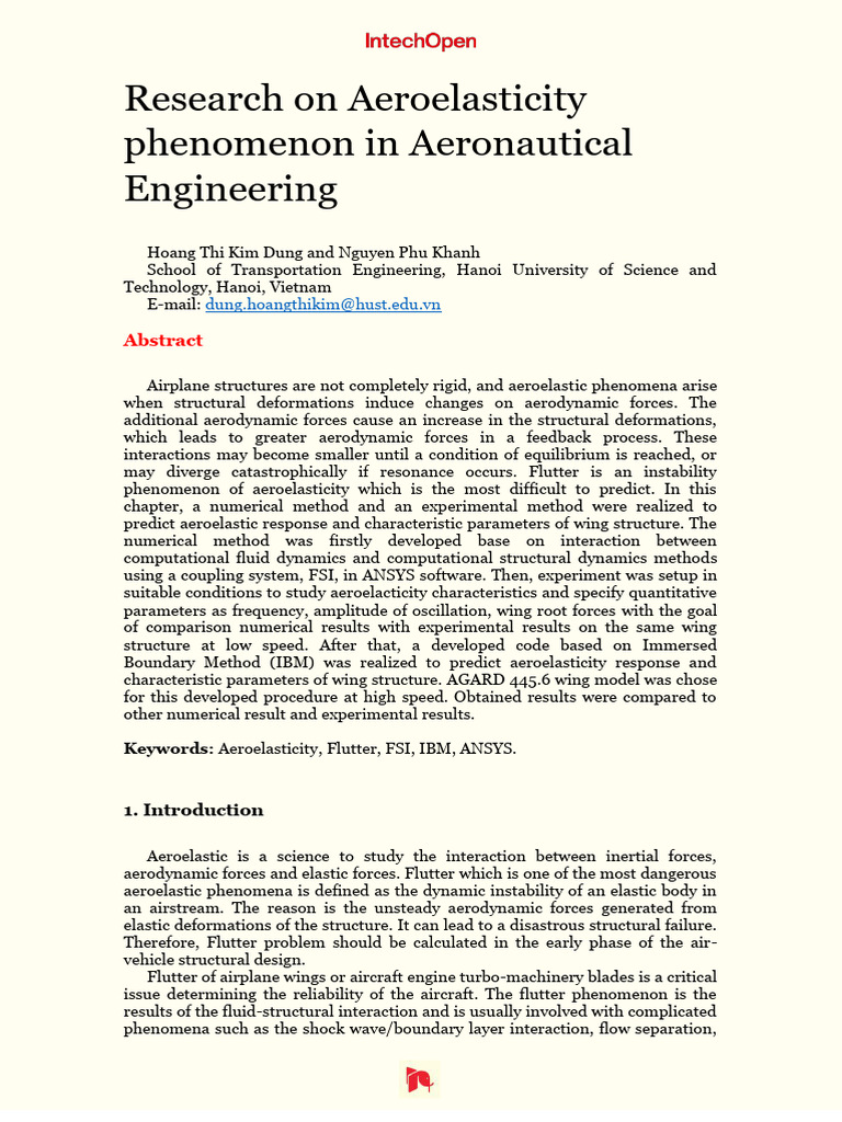 Aeroelasticity Research in Aviation Engineering | PDF | Computational ...