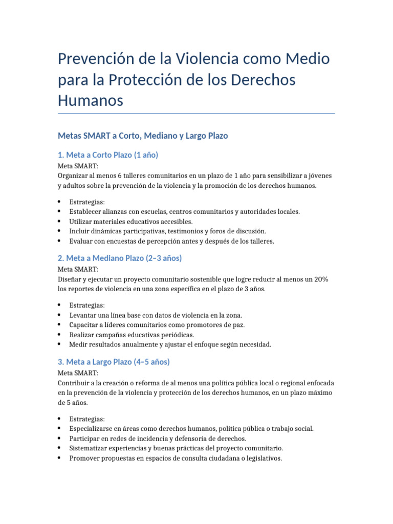 Prevención de Violencia y Derechos Humanos | PDF