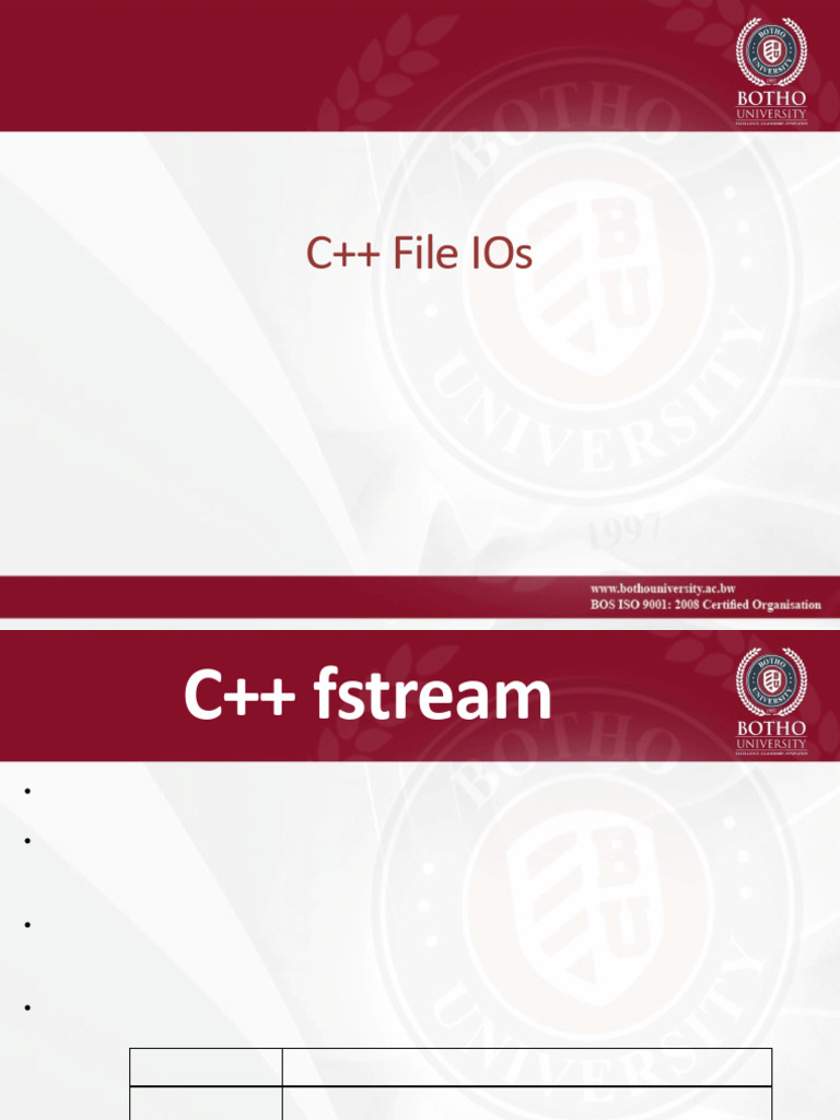 C++ File I/O with fstream Guide | PDF | Object Oriented Programming ...