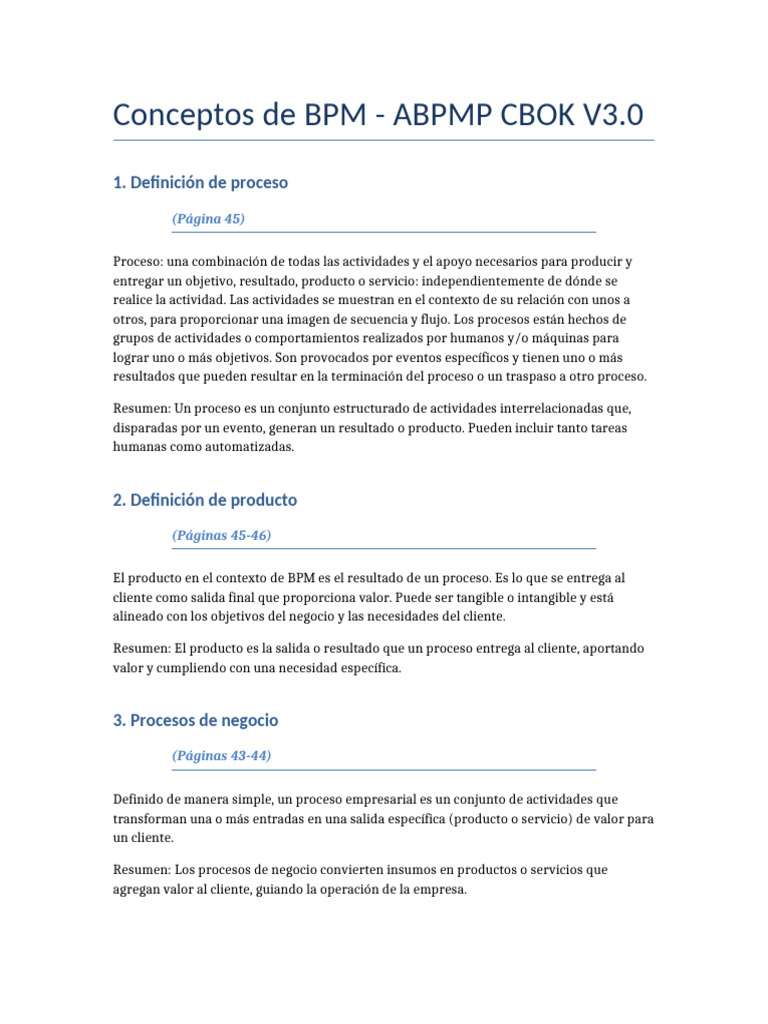 BPM CBOK Resumen y Extractos | PDF | Procesos de negocio | Business