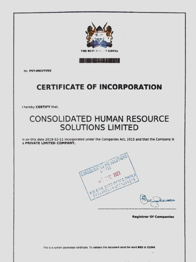 Incorp Consolidated | PDF