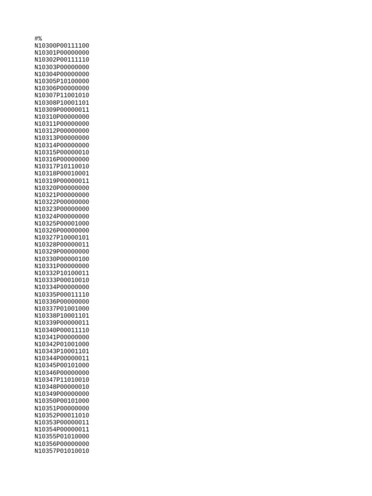 Data Set of Numeric Codes | PDF