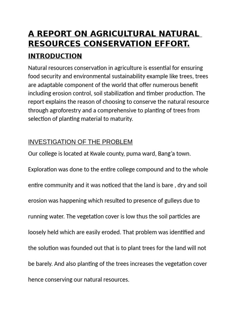 Agricultural Natural Resources Report | PDF | Plant Nursery | Seedling