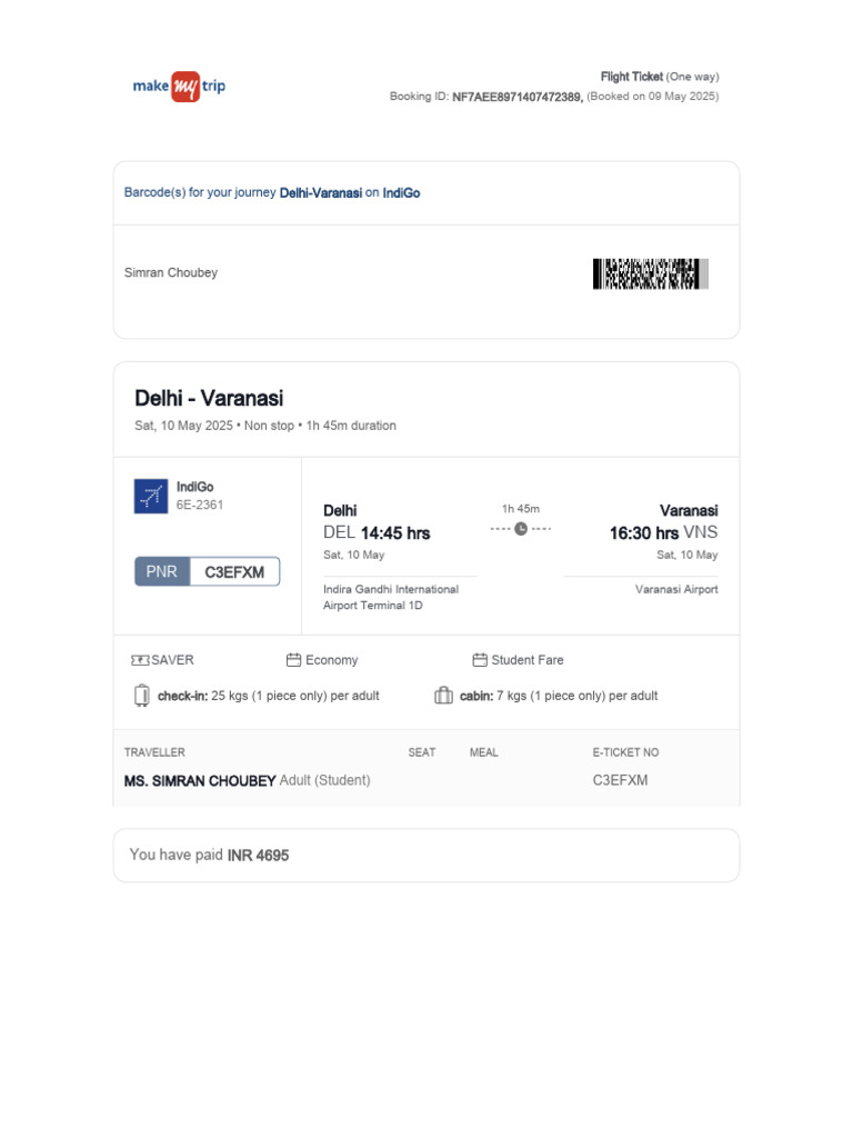 NF7AEE8971407472389 ETicket | PDF | Identity Document | Airport