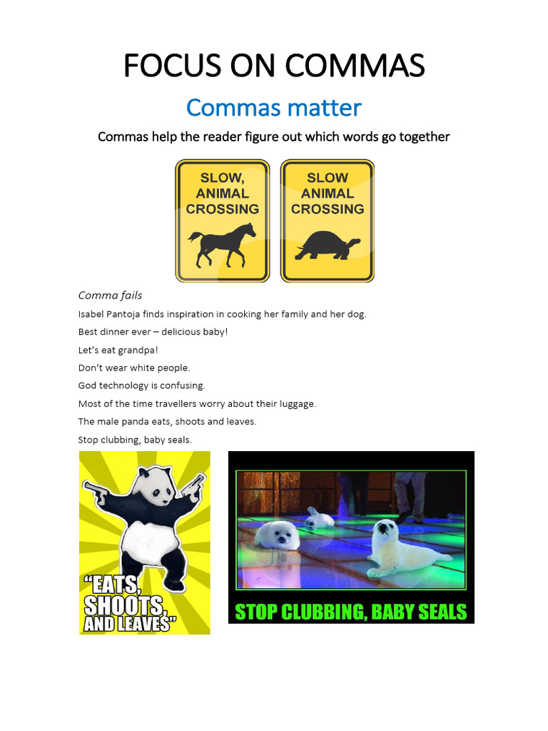 Importance of Commas in Writing | PDF