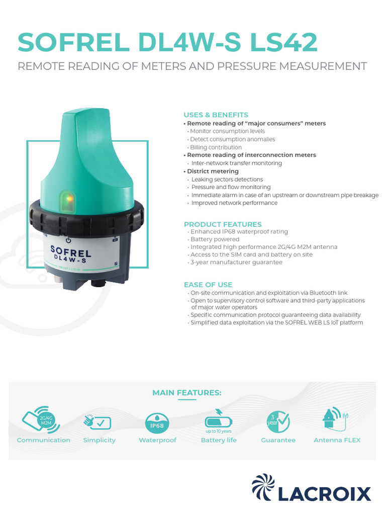 Sofrel DL4W-S: Remote Metering Solution | PDF | Power Supply | Computing
