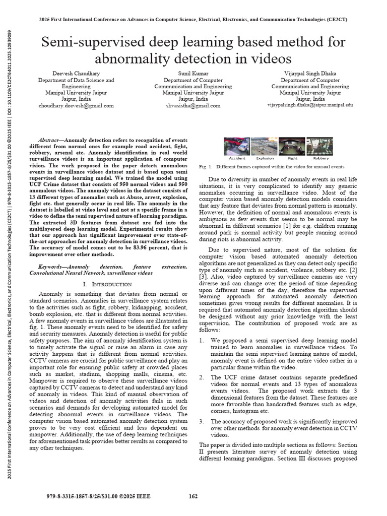 Semi-Supervised Deep Learning Based Method For Abnormality Detection in ...