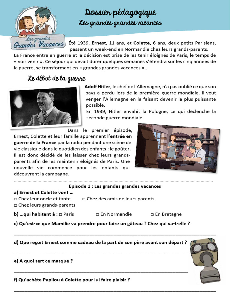 Dossier Pedagogique Les Grandes Grandes Vacances | PDF | Allemagne ...