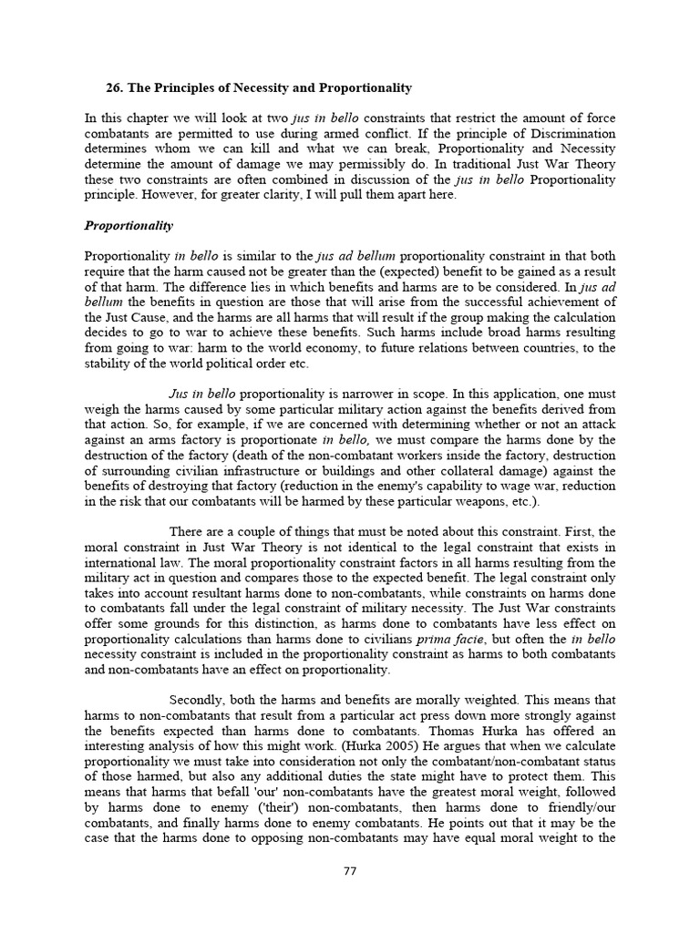 The Principles of Necessity and Proporti | PDF | Just War Theory | Law ...