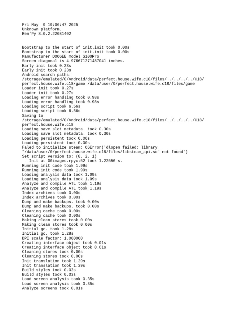 Ren'Py 8.0.2 Initialization Log | PDF
