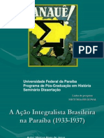 A Ao Integralista Brasileira Na Paraba (1933-1937