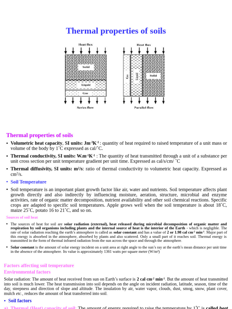 Thermal Properties of Soil | PDF | Soil | Atmosphere Of Earth