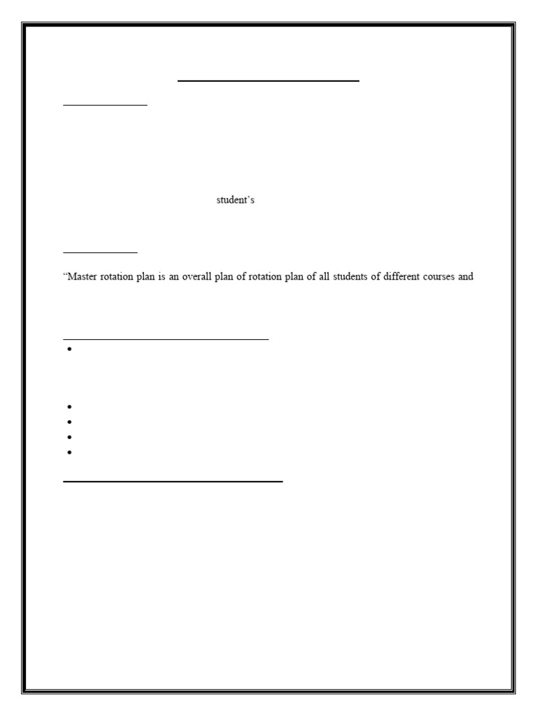 Master Rotation Plan for Nursing Students | PDF | Curriculum | Experience