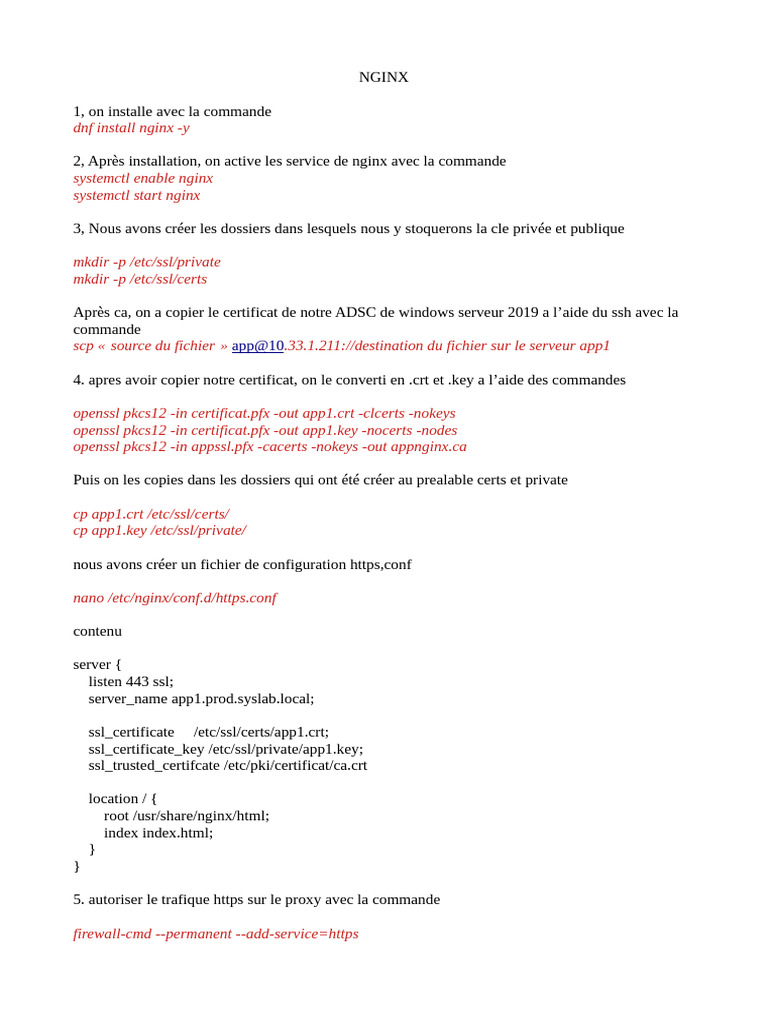 Configuration HTTPS avec NGINX | PDF