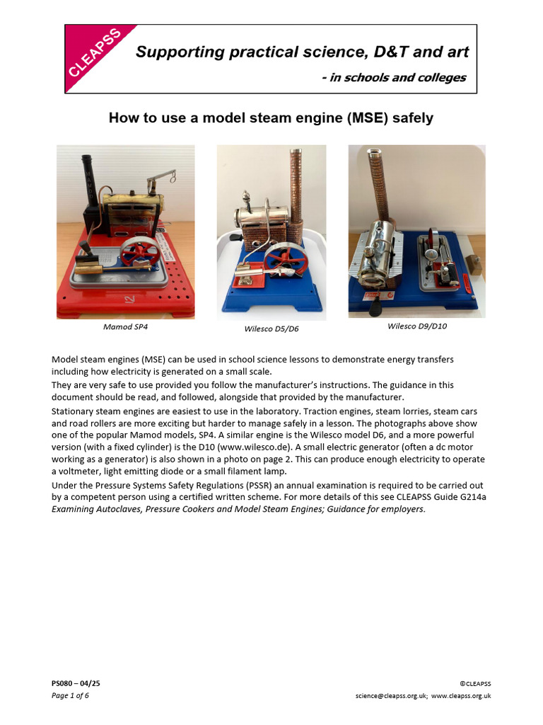 PS080 How to Use a Model Steam Engine | PDF | Boiler | Engines