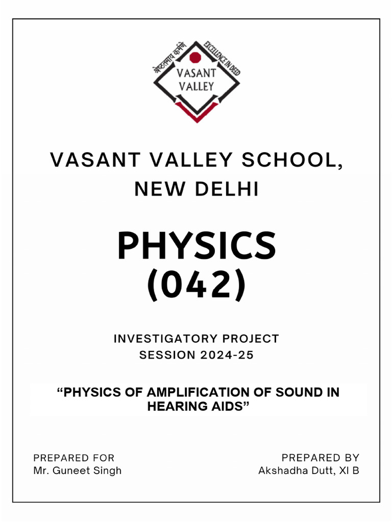 Physics Project Akshadha Dutt | PDF | Amplifier | Sound