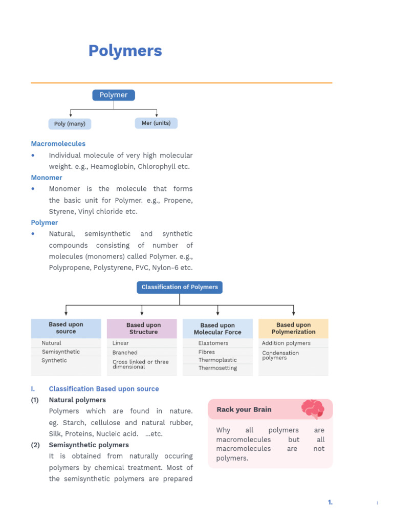 Overview of Polymer Types and Properties | PDF | Polymers | Polymerization