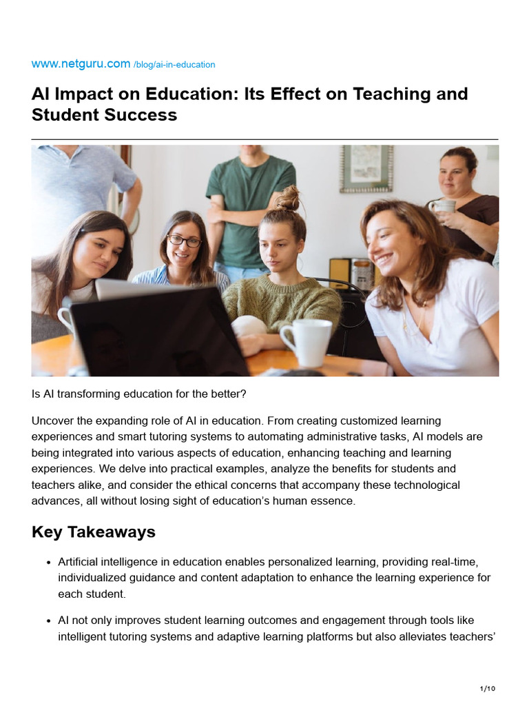 AI Impact On Education Its Effect On Teaching and Student Success | PDF ...