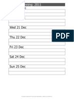 Mon 19 Dec: Weekly Planning: 2011