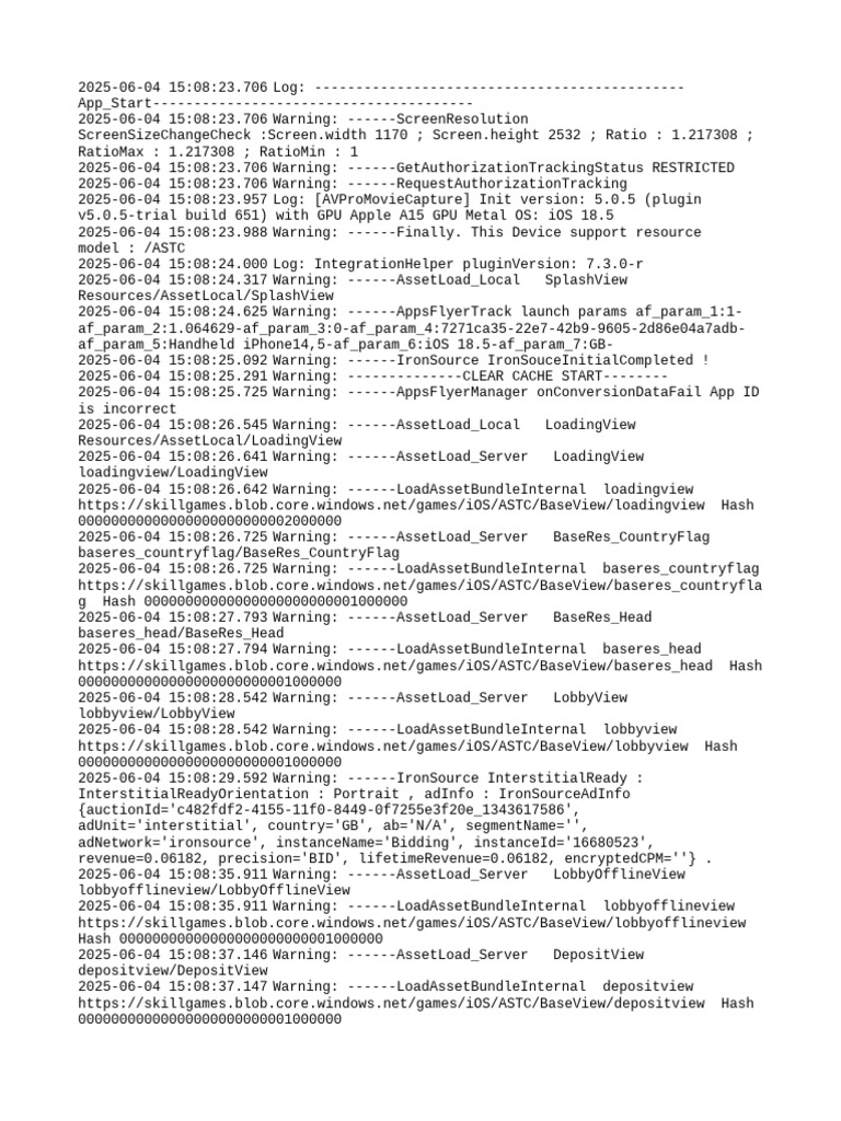 iOS App Log Analysis and Warnings | PDF | Ios | Mobile Phones