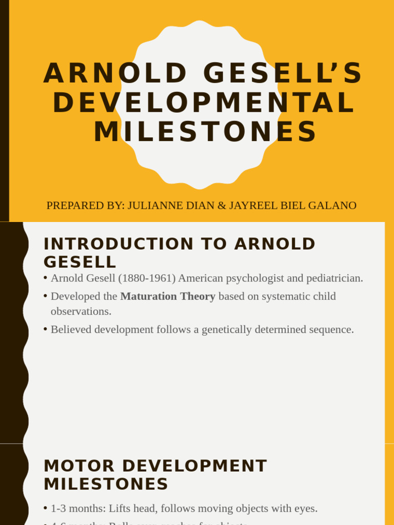 Gesell's Developmental Milestones Overview | PDF