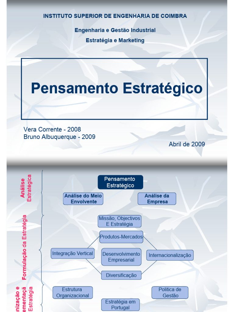 Estratégias para Sucesso Empresarial | PDF | Pensamento | Planejamento ...
