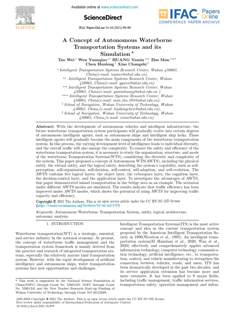 A Concept of Autonomous Waterborne Transportation Systems and Its ...